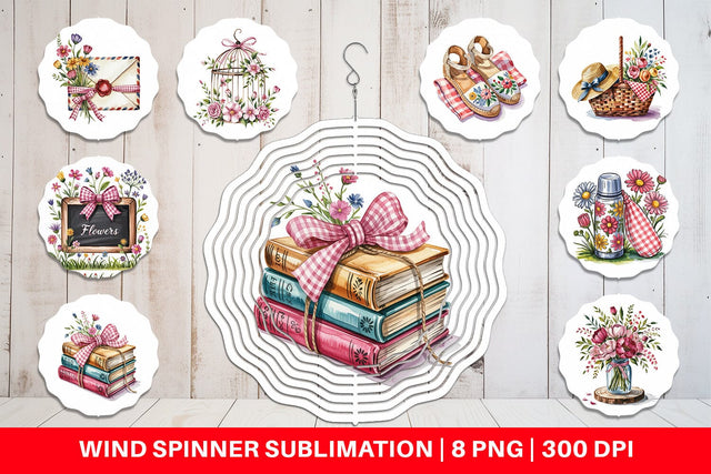 Wind Spinner Pink Gingham Summer Sublimation artnoy 