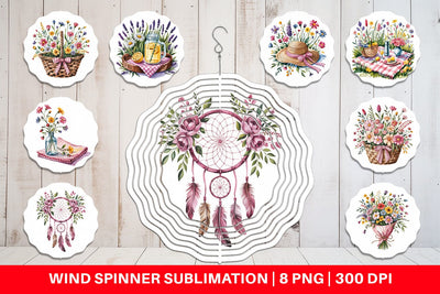 Wind Spinner Pink Gingham Summer Sublimation artnoy 