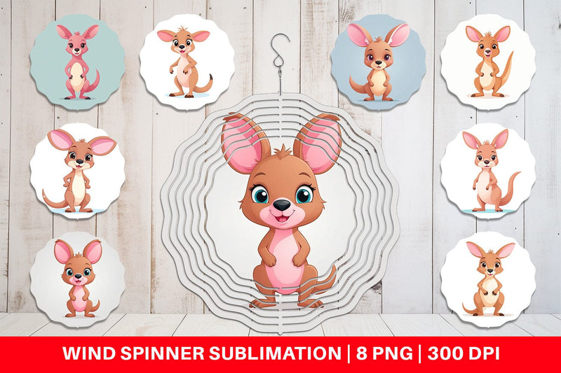 Wind Spinner Pink Kangaroo Valentine Sublimation artnoy 