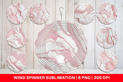 Wind Spinner Pink Marble Texture Sublimation artnoy 