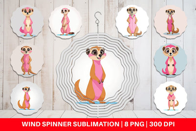 Wind Spinner Pink Meerkat Valentine Sublimation artnoy 