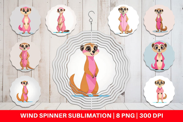 Wind Spinner Pink Meerkat Valentine Sublimation artnoy 