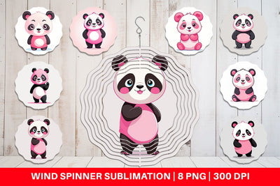 Wind Spinner Pink Panda Valentine Sublimation artnoy 