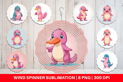 Wind Spinner Pink Platypus Valentine Sublimation artnoy 