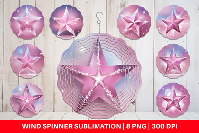 Wind Spinner Pink Stars Sublimation artnoy 