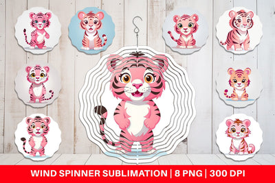 Wind Spinner Pink Tiger Valentine Sublimation artnoy 
