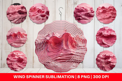 Wind Spinner Pink Wave Liquid Sublimation artnoy 