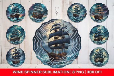 Wind Spinner Pirate Ship Sublimation artnoy 