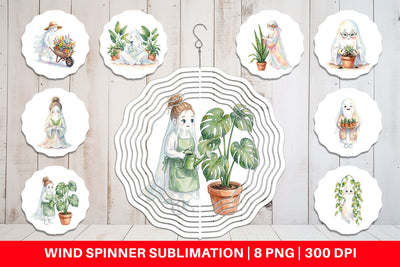 Wind Spinner Plant Mom Ghost Sublimation artnoy 