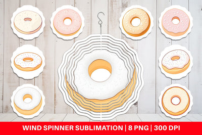 Wind Spinner Powdered Donut Sublimation artnoy 