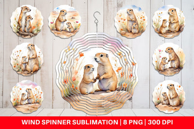 Wind Spinner Prairie Dog Mother Day Sublimation artnoy 