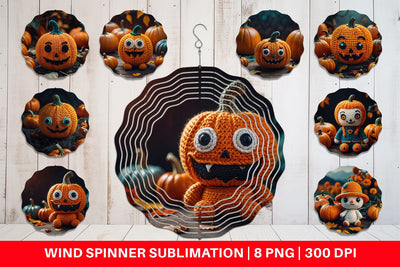 Wind Spinner Pumpkin Knitted Sublimation artnoy 