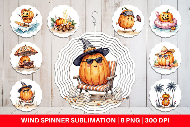 Wind Spinner Pumpkin Patch Summer Sublimation artnoy 