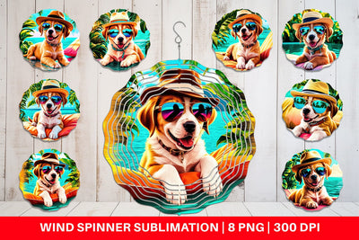 Wind Spinner Puppies in Summer Sublimation artnoy 