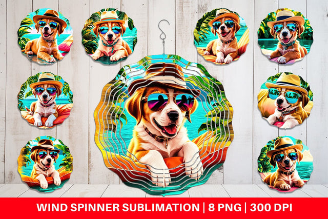 Wind Spinner Puppies in Summer Sublimation artnoy 