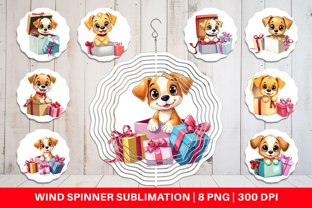 Wind Spinner Puppy Gift Sublimation artnoy 