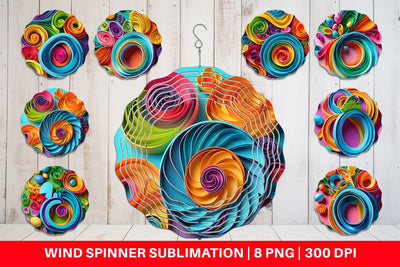 Wind Spinner Quilling Paper Colorful Sublimation artnoy 
