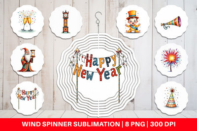 Wind Spinner Quirky New Year Sublimation artnoy 