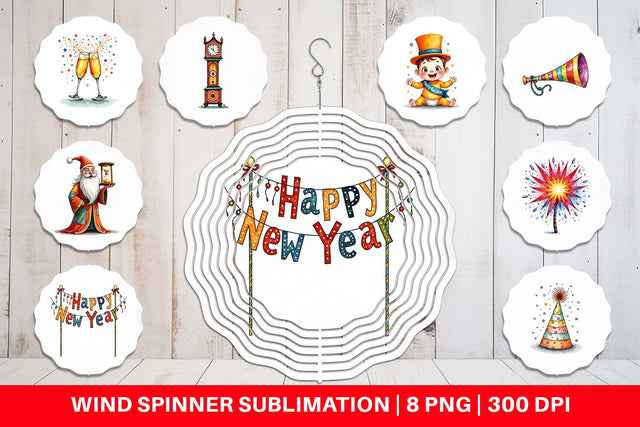 Wind Spinner Quirky New Year Sublimation artnoy 