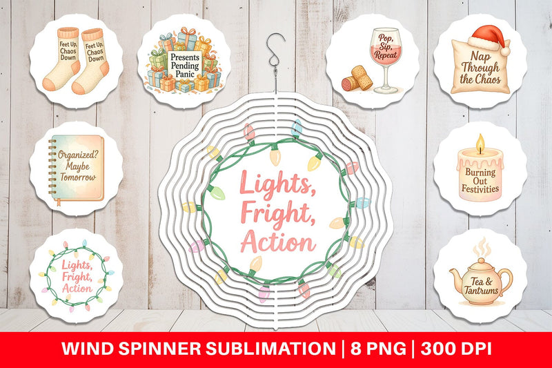 Wind Spinner Quotes Watercolor Holiday Chaos Essentials Sublimation artnoy 