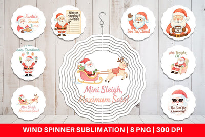 Wind Spinner Quotes Watercolor Sassy Santa Claus Sublimation artnoy 