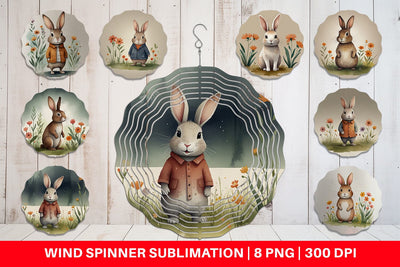 Wind Spinner Rabbit illustration Sublimation artnoy 