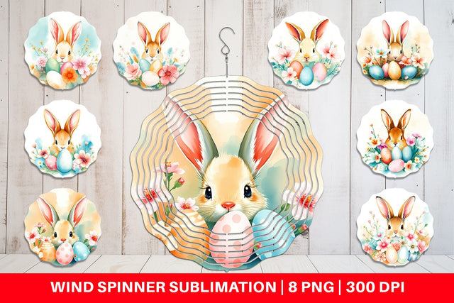 Wind Spinner Rabbit Peeking Sublimation artnoy 