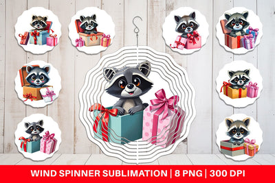 Wind Spinner Raccoon Gift Sublimation artnoy 