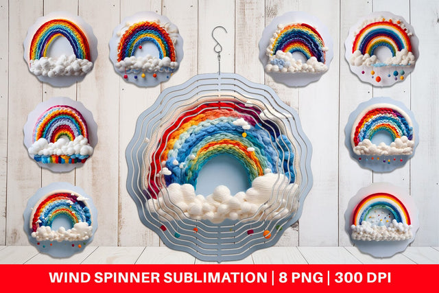 Wind Spinner Rainbow Embroidery Sublimation artnoy 