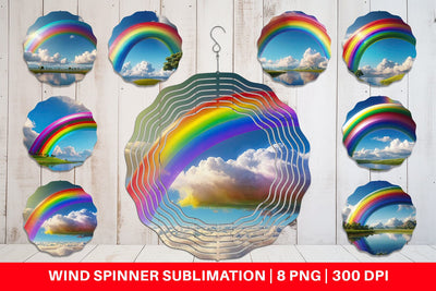 Wind Spinner Rainbow in Sky Sublimation artnoy 