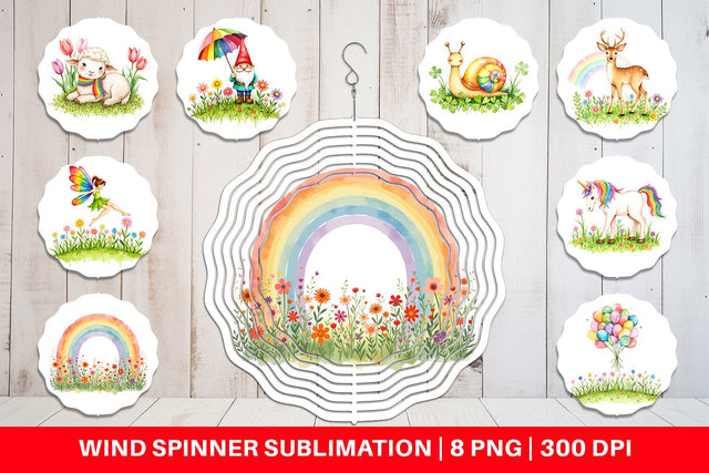 Wind Spinner Rainbow Meadow Sublimation artnoy 