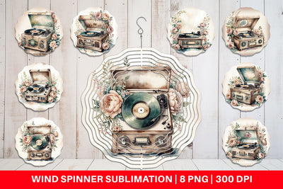 Wind Spinner Record Player Sublimation artnoy 