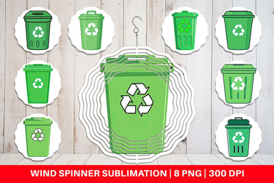 Wind Spinner Recycling Bin Sublimation artnoy 