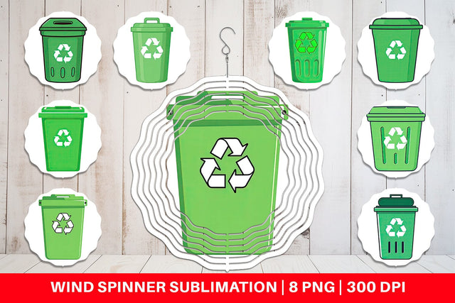 Wind Spinner Recycling Bin Sublimation artnoy 