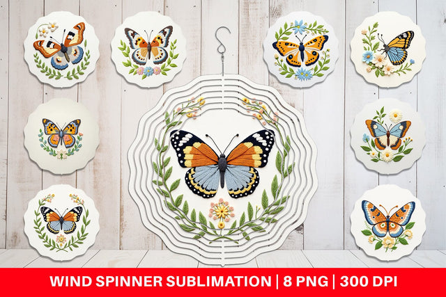 Wind Spinner Red Admiral Butterfly Sublimation artnoy 