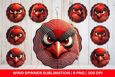 Wind Spinner Red Bird Sublimation artnoy 