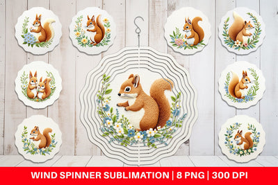 Wind Spinner Red Squirrel Sublimation artnoy 