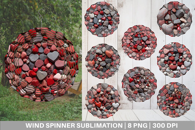 Wind Spinner Red Stone Valentine Sublimation artnoy 
