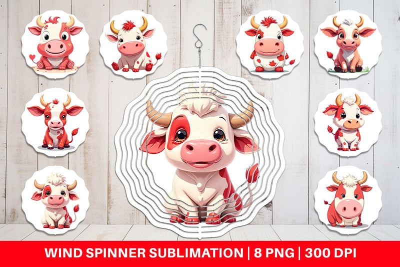 Wind Spinner Red White Moo Sublimation artnoy 