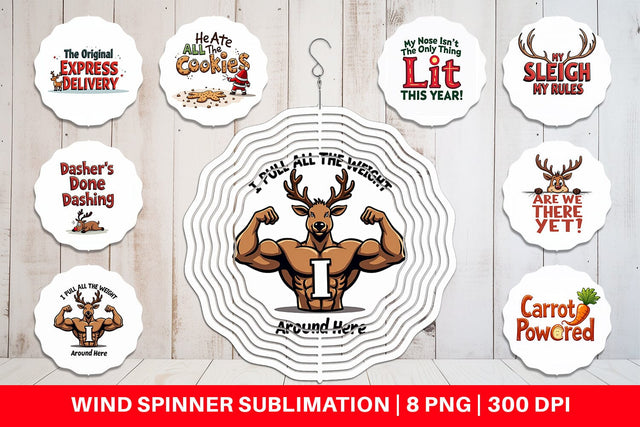 Wind Spinner Reindeer Rants Sarcastic Sleigh Puller Quotes Sublimation artnoy 