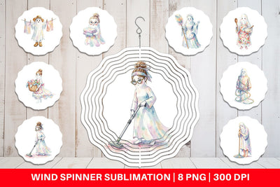 Wind Spinner Relatable Housework Mom Ghost Sublimation artnoy 