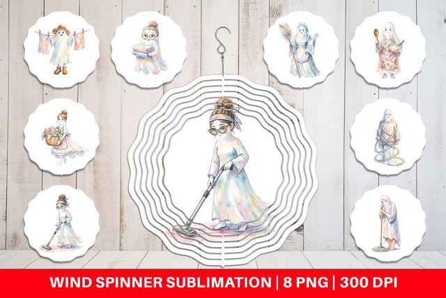 Wind Spinner Relatable Housework Mom Ghost Sublimation artnoy 