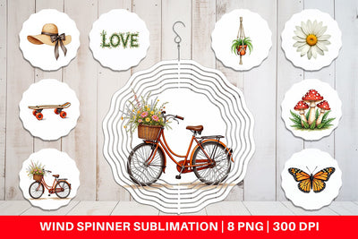 Wind Spinner Retro 70s Summer Boho Watercolor Sublimation artnoy 