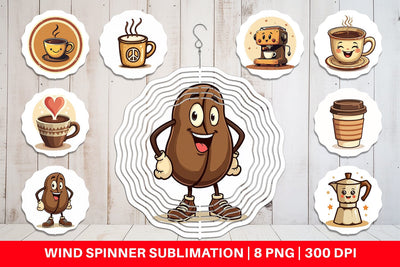 Wind Spinner Retro Coffee Sublimation artnoy 
