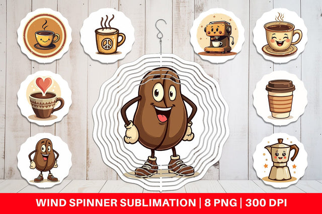 Wind Spinner Retro Coffee Sublimation artnoy 
