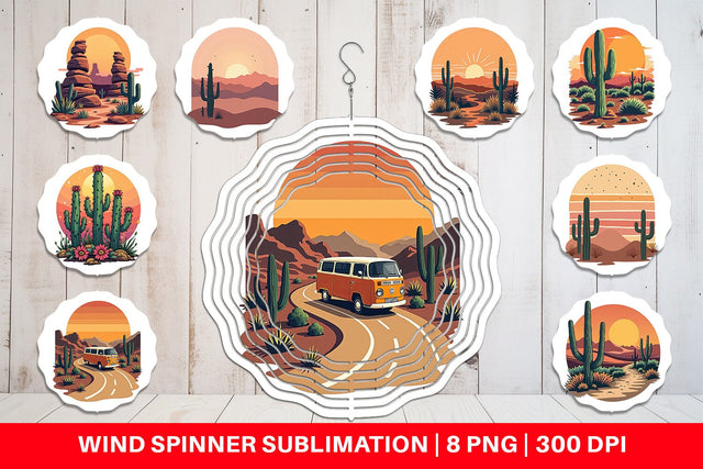 Wind Spinner Retro Desert Vibes Sublimation artnoy 