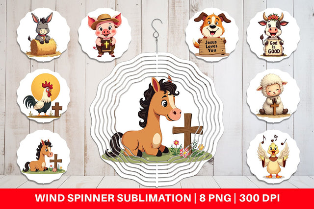 Wind Spinner Retro Faith Farm Sublimation artnoy 