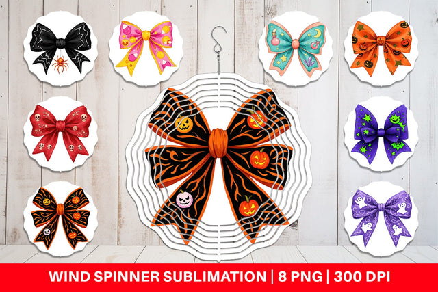 Wind Spinner Retro Halloween Bows Sublimation artnoy 