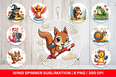 Wind Spinner Retro Magic Critters Sublimation artnoy 