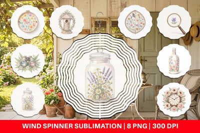 Wind Spinner Retro Nature Discovery Watercolor Sublimation artnoy 